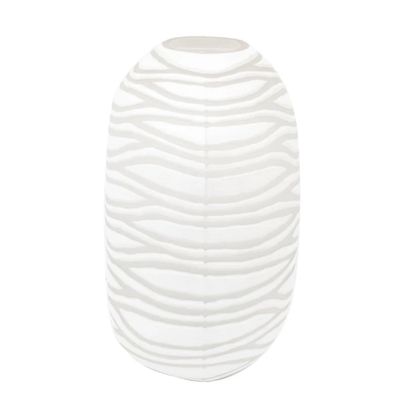 Andorra Handblown Carved Glass Vase - Large - Image 2