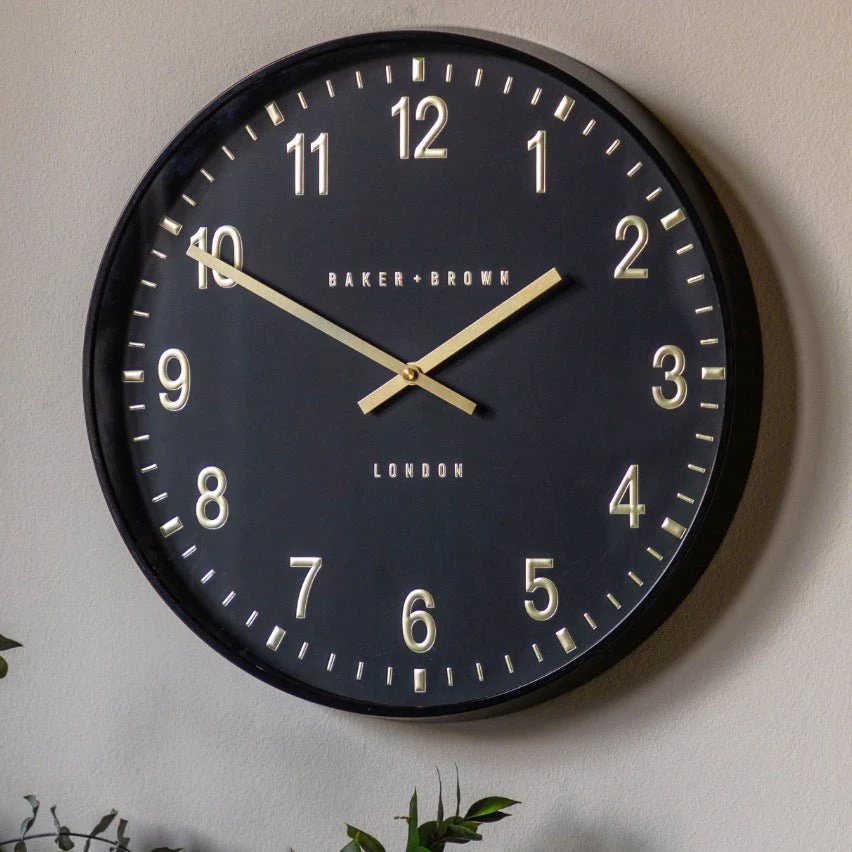 Baker & Brown Cambridge Wall Clock - Black (40cm) - Image 2