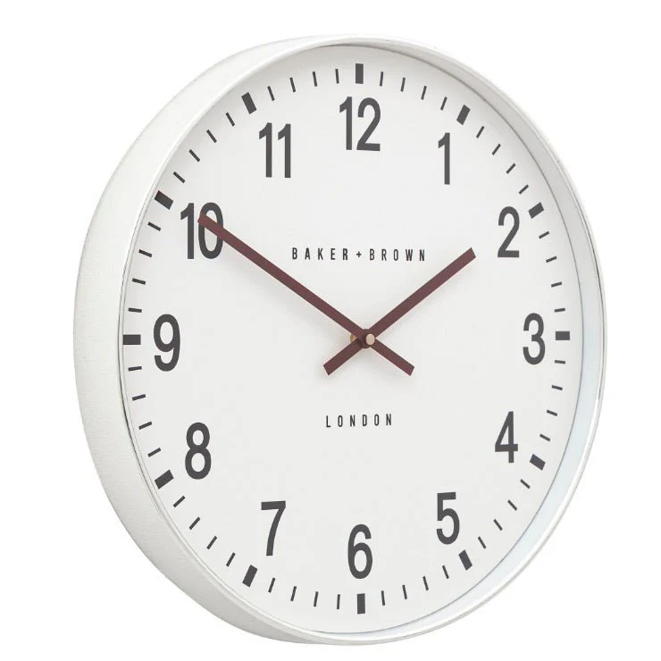 Baker & Brown Cambridge Wall Clock - Chrome (40cm) - Image 2