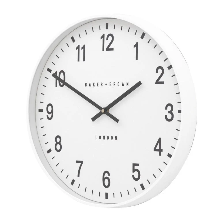 Baker & Brown Cambridge Wall Clock - White (40cm) - Image 5