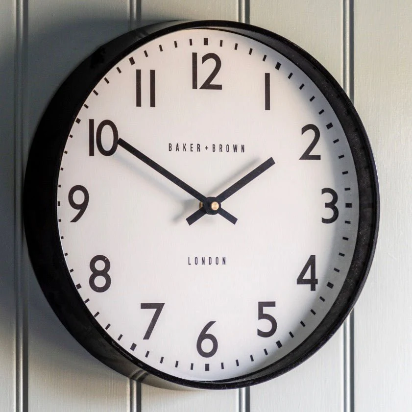 Baker & Brown Norton Wall Clock - Black (30cm) - Image 2
