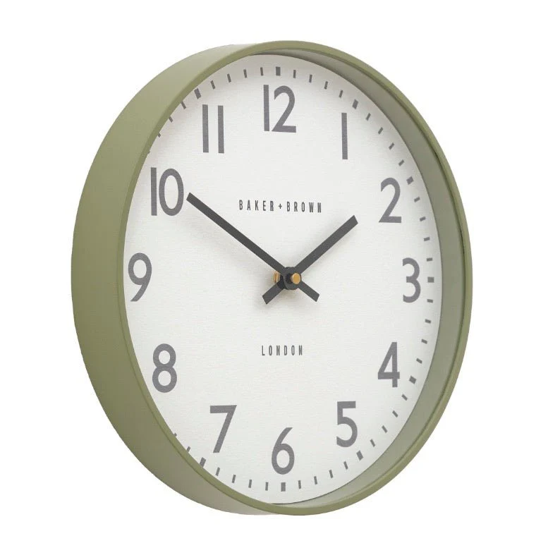 Baker & Brown Norton Wall Clock - Sage Green (30cm) - Image 2