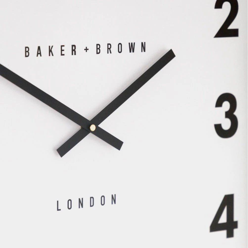 Baker & Brown Square Buxton Wall Clock - Black (50cm) - Image 4