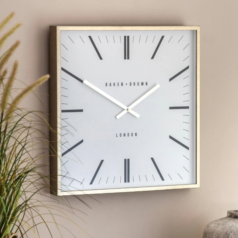 Baker & Brown Square Penhurst Wall Clock - Gold (50cm) - Image 3