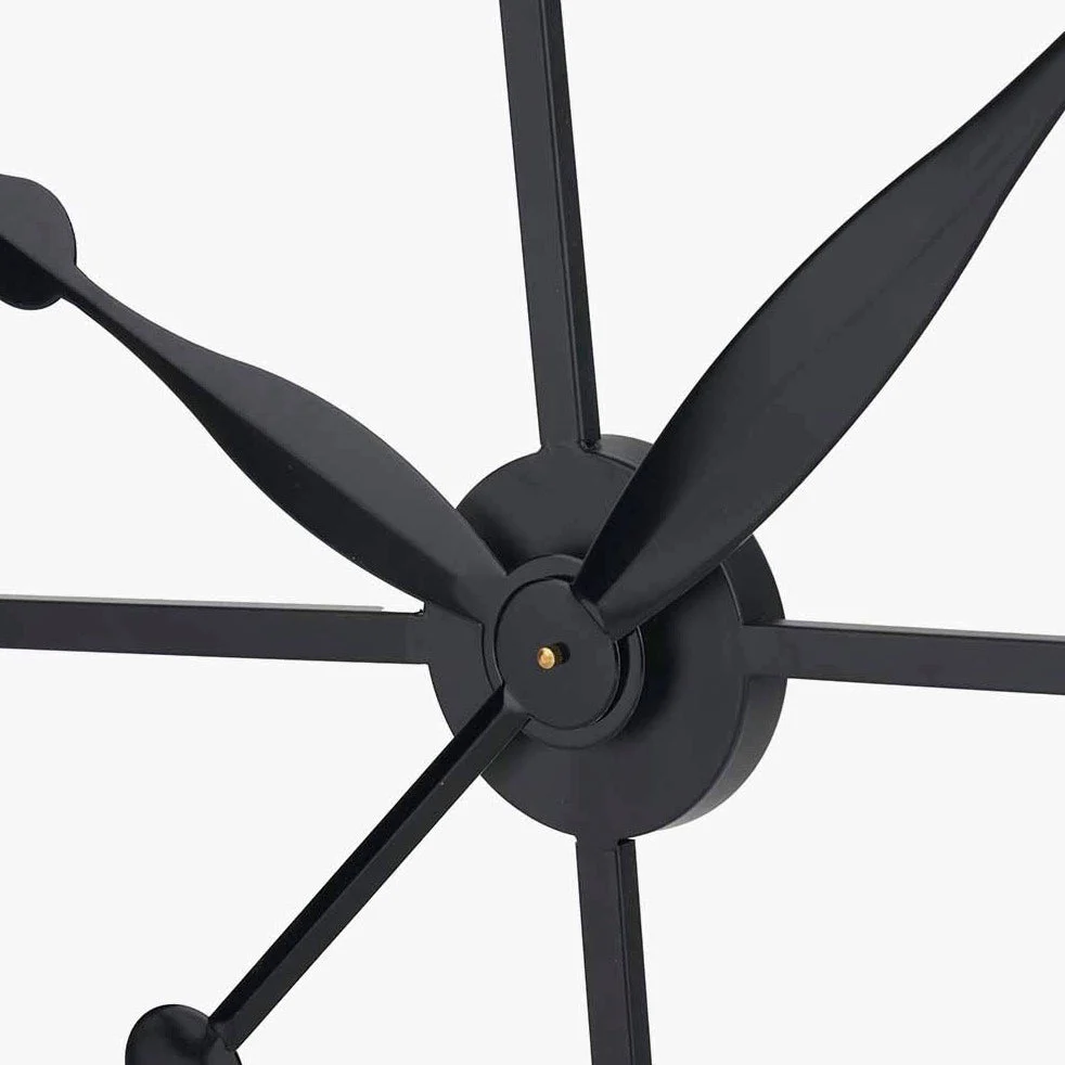 Black Metal Extra Large Wall Clock (120cm) - Image 7