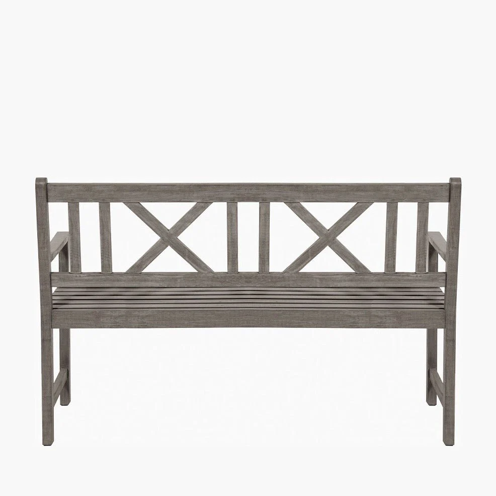 Cambridge Antique Grey Outdoor 3 Seater Acacia Wood Bench - Image 10