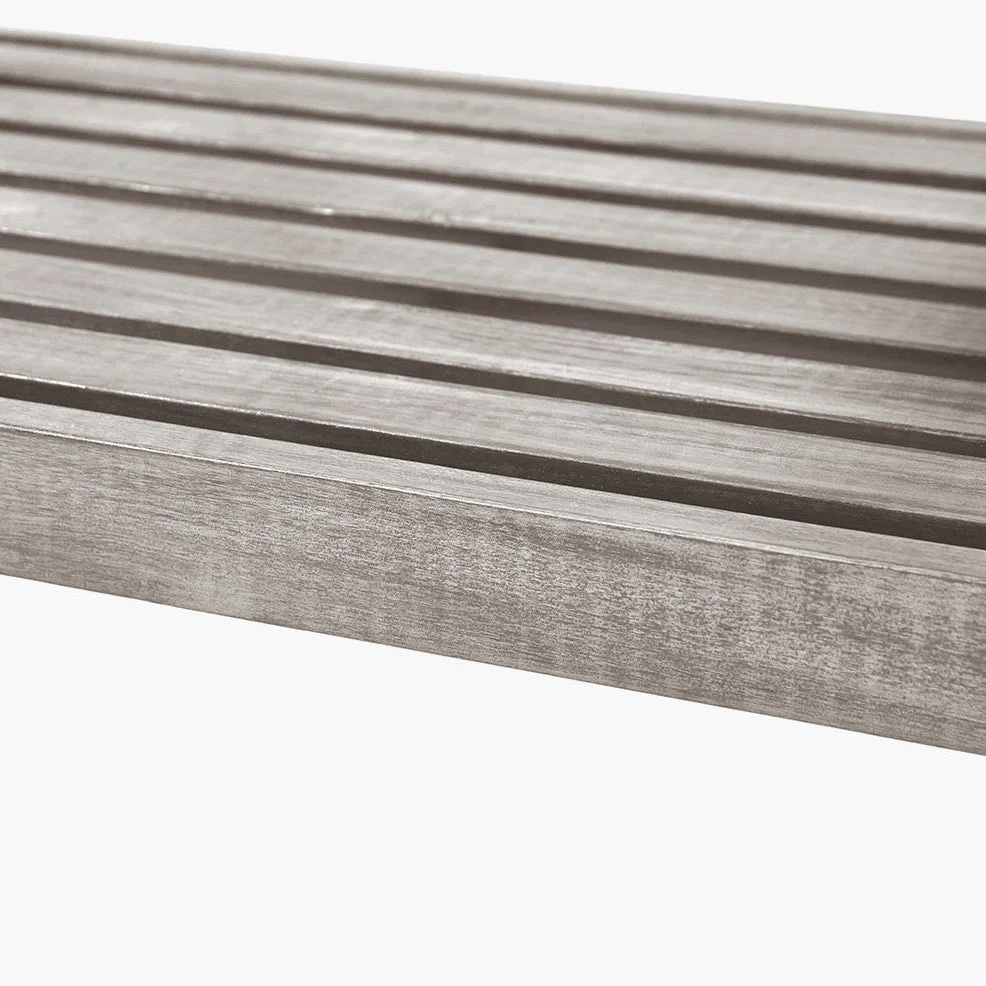 Cambridge Antique Grey Outdoor 3 Seater Acacia Wood Bench - Image 11