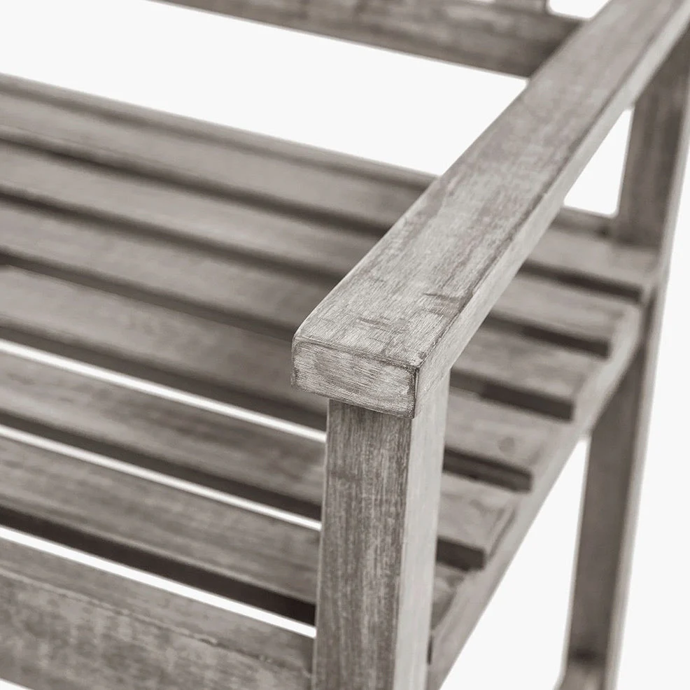 Cambridge Antique Grey Outdoor 3 Seater Acacia Wood Bench - Image 3
