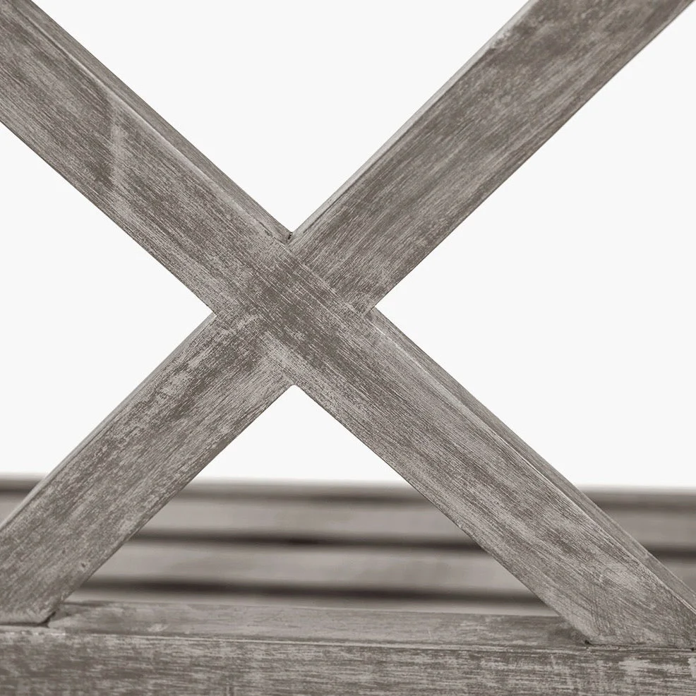 Cambridge Antique Grey Outdoor 3 Seater Acacia Wood Bench - Image 4
