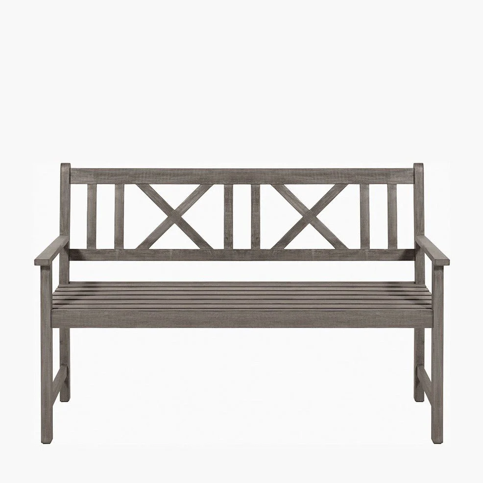 Cambridge Antique Grey Outdoor 3 Seater Acacia Wood Bench - Image 8