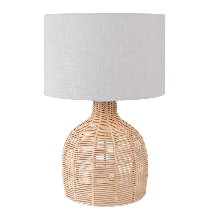 Caswell Natural Rattan Cloche Table Lamp - Image 3