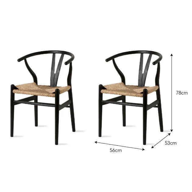 Chilthorne Wishbone Dining Chairs - Black (Set of 2) - Image 10