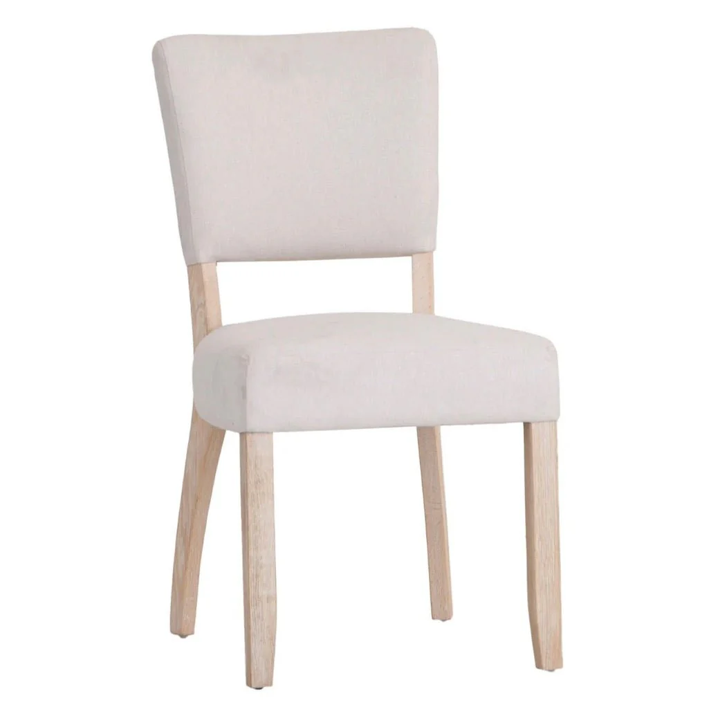 Clanfield White Fabric Dining Chair - Natural (Pair) - Image 2
