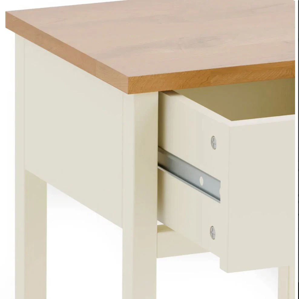 Coxmoor 1 Drawer Bedside Table  - Ivory and Oak - Image 9