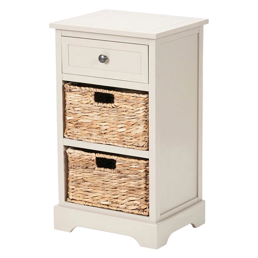 Devonshire Putty Pine 1 Drawer 2 Basket Cabinet - Image 3