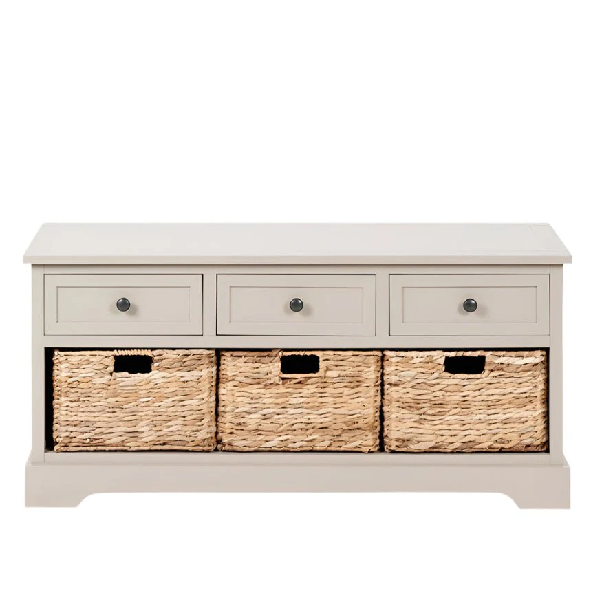 Devonshire Putty Pine 3 Drawer 3 Basket Cabinet - Image 2