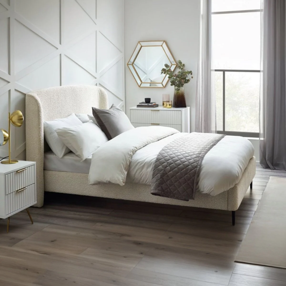 Eden Boucle Bed Frame - Ivory (2 Sizes) - Image 3