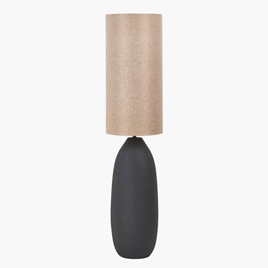 Erika Textured Ceramic Floor Lamp - Black - Image 4