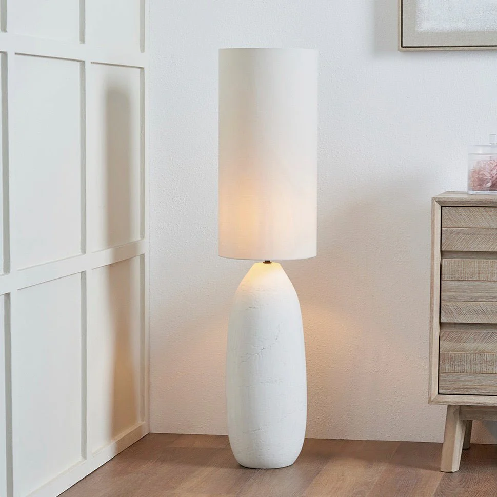 Erika Textured Ceramic Floor Lamp - White