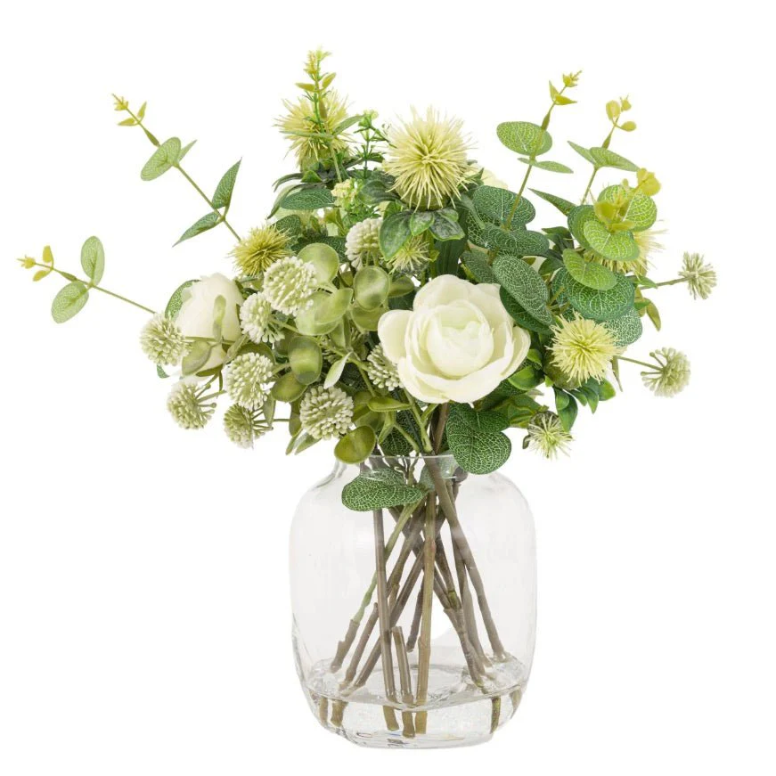 Faux Rose Eucalyptus Vase Arrangement - Image 5