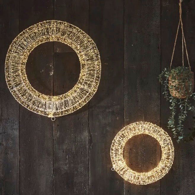 Galaxy Hanging Wreath with 300 Warm White LEDs (25cm) - SILVER - Image 3