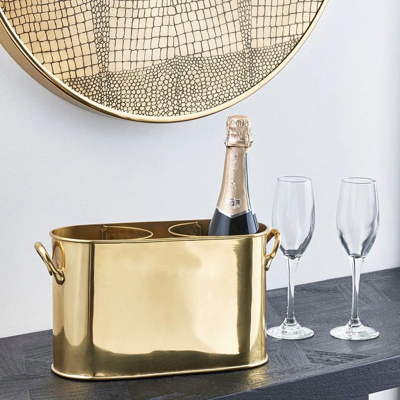 Gold Metal 2 Bottle Wine Holder