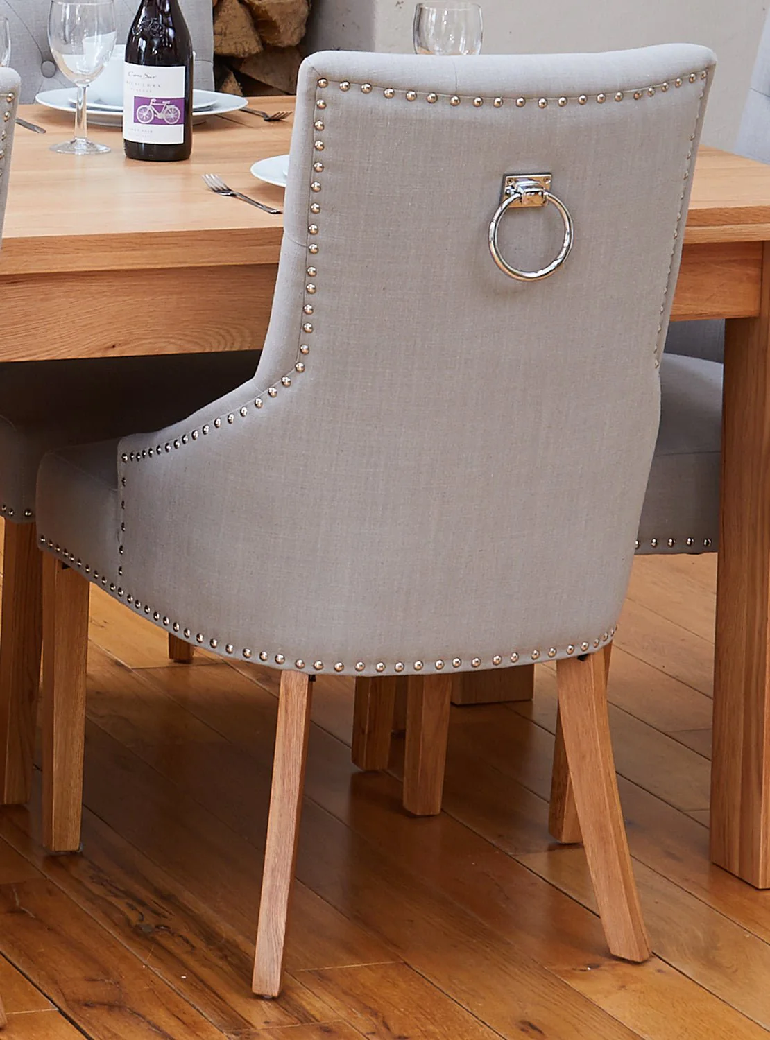 Grey Oak Accent Upholstered Dining Chair (Pair) - Image 4