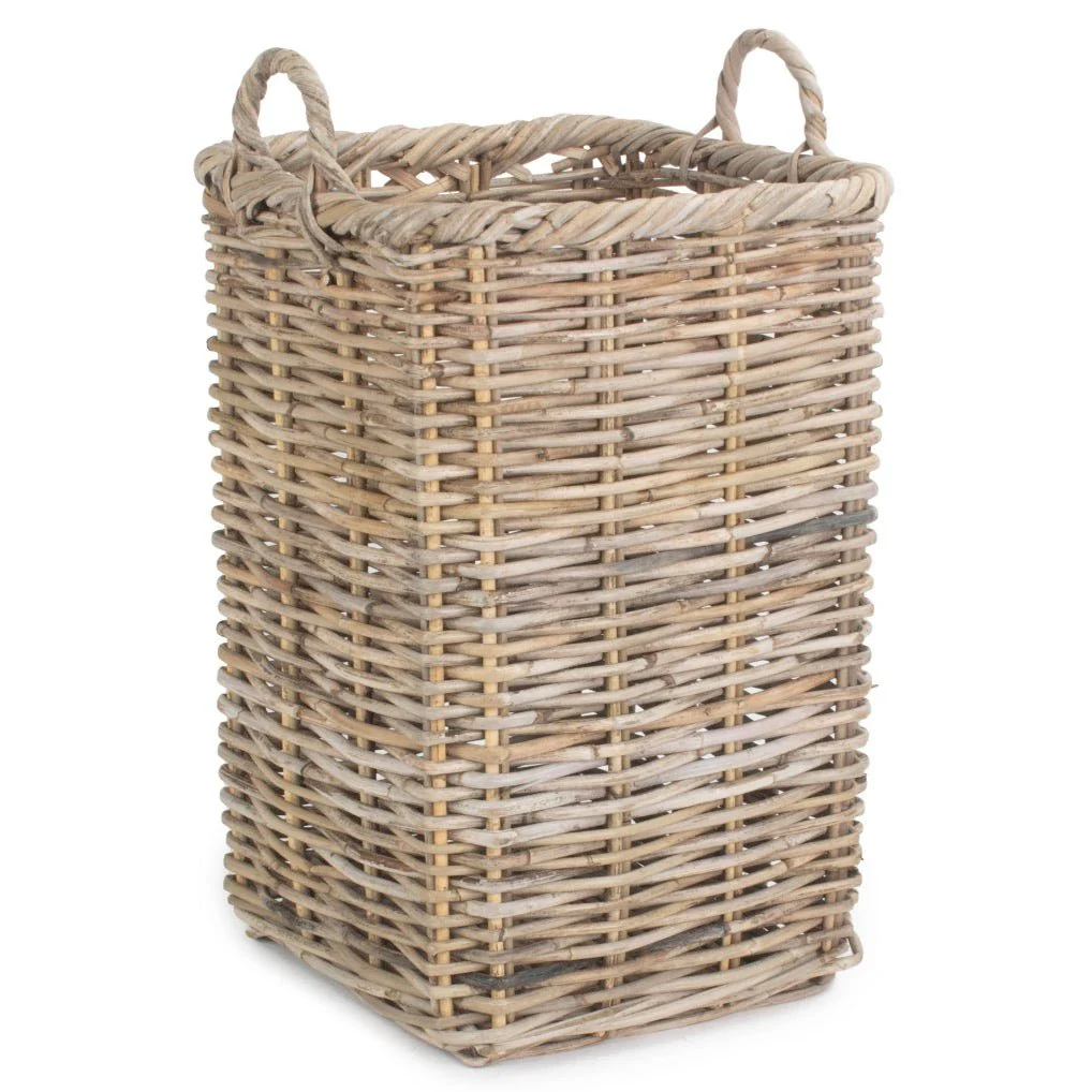 Grey Square Rattan Umbrella Basket - Image 2