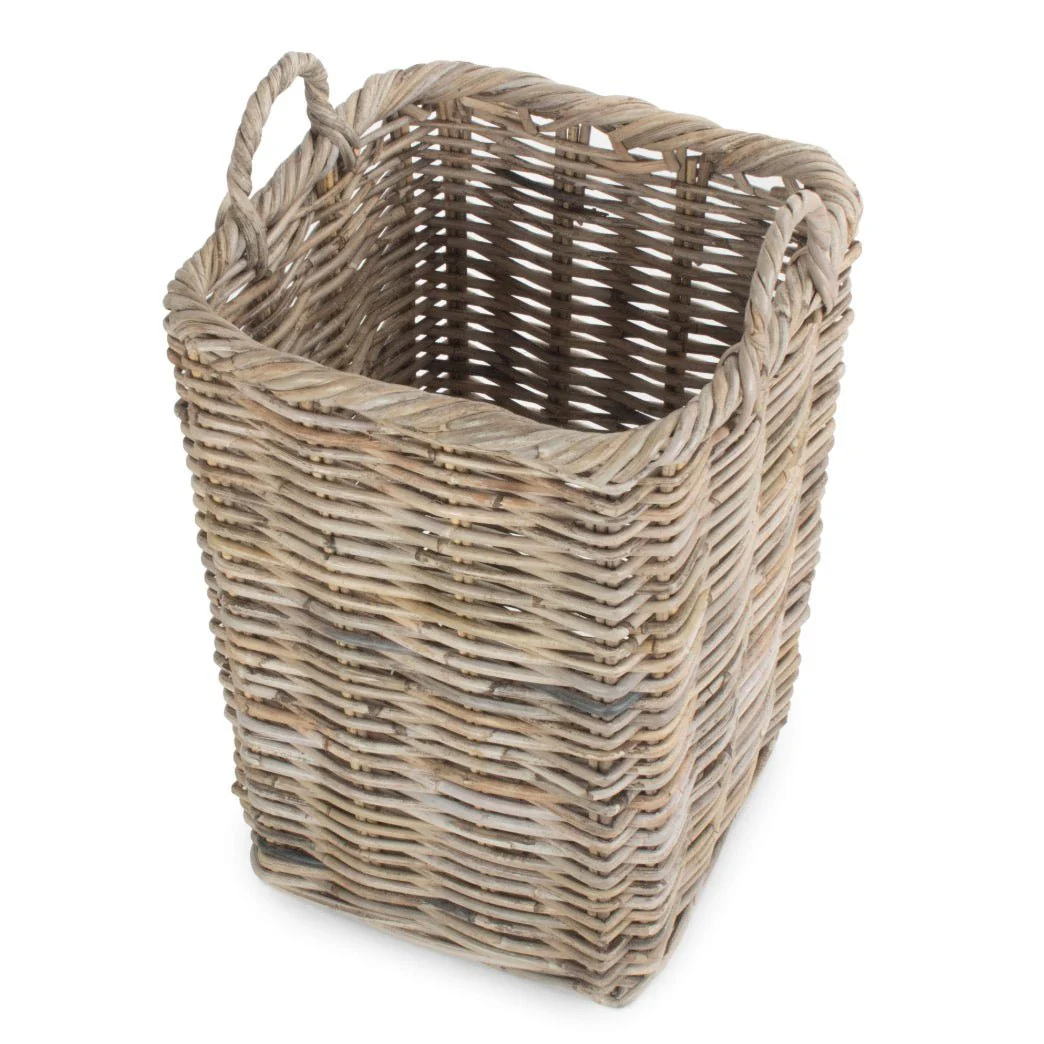 Grey Square Rattan Umbrella Basket - Image 4