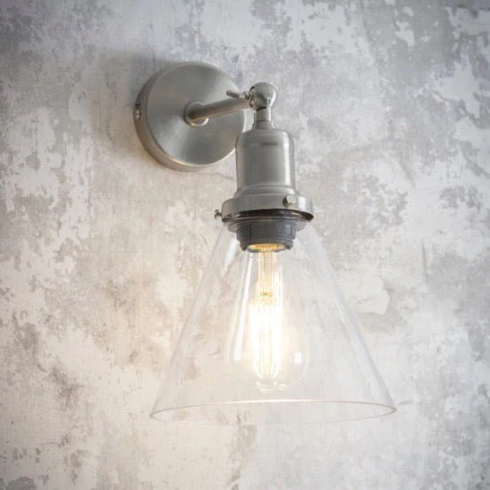 Hoxton Cone Wall Light - Satin Nickel