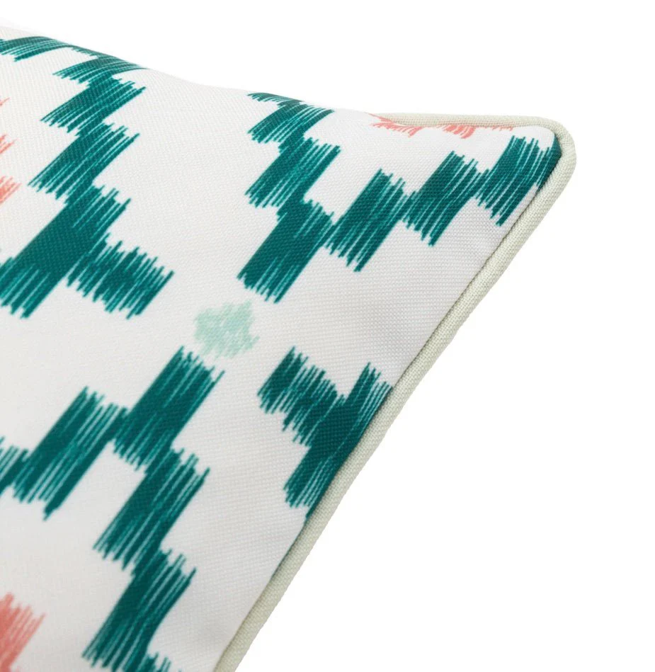 Indoor/Outdoor Aroha Geo Printed Cushion - Apricot - Image 7