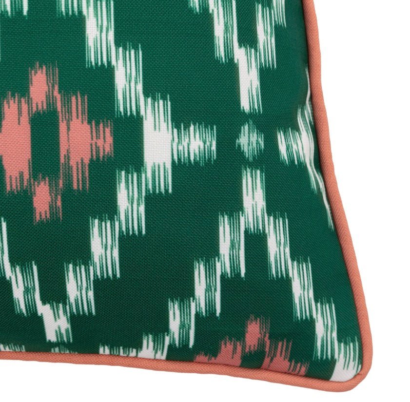 Indoor/Outdoor Aroha Geo Printed Cushion - Green - Image 6