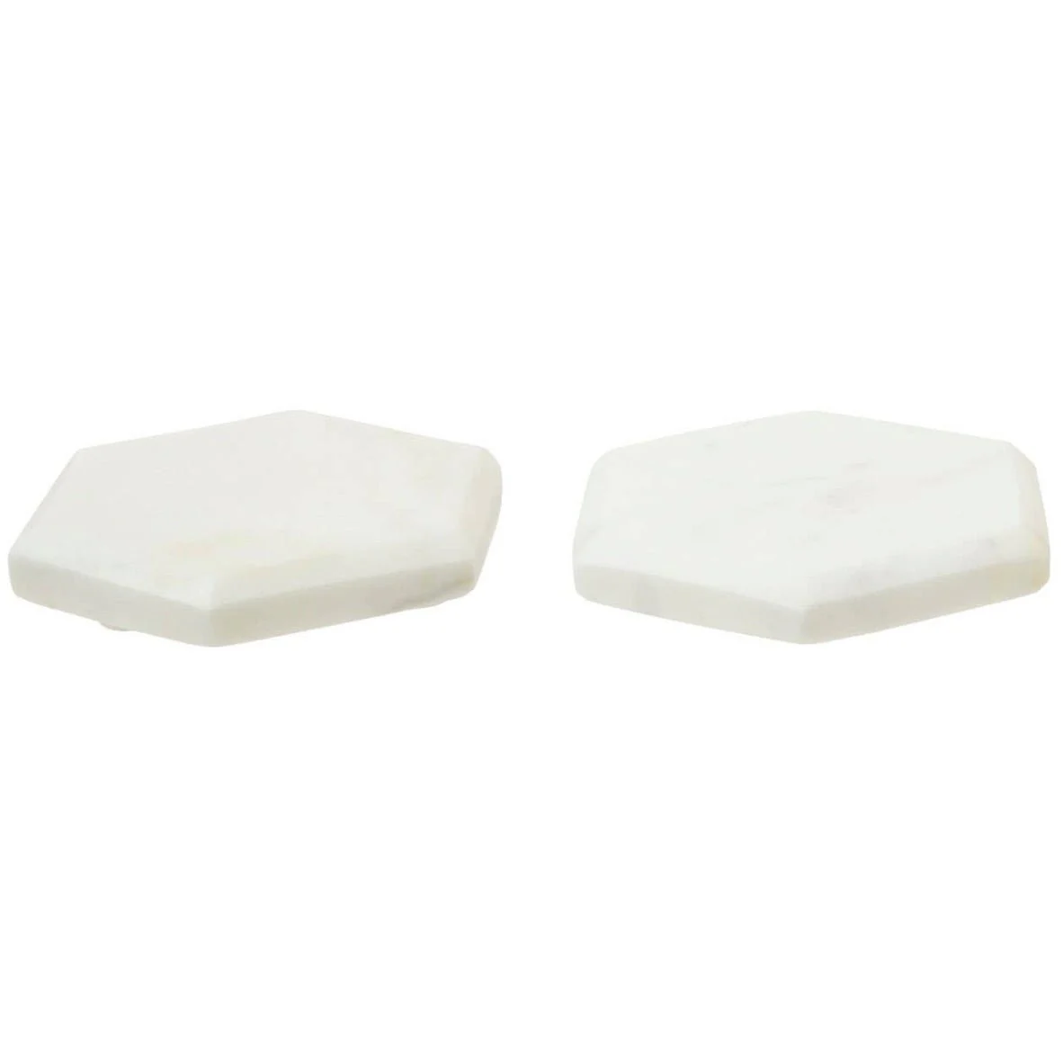 Kindia Set of 4 White Marble Hexagonal Coasters - Image 3