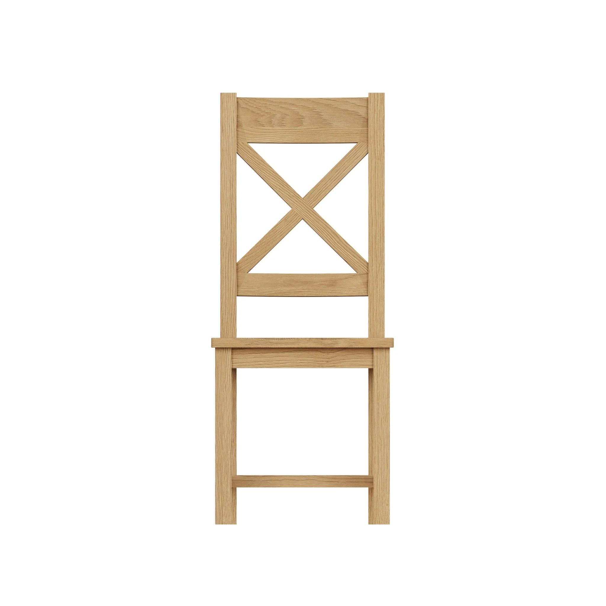 Kirdford Oak Cross Back Chair - Wooden Seat (Pair) - Image 9