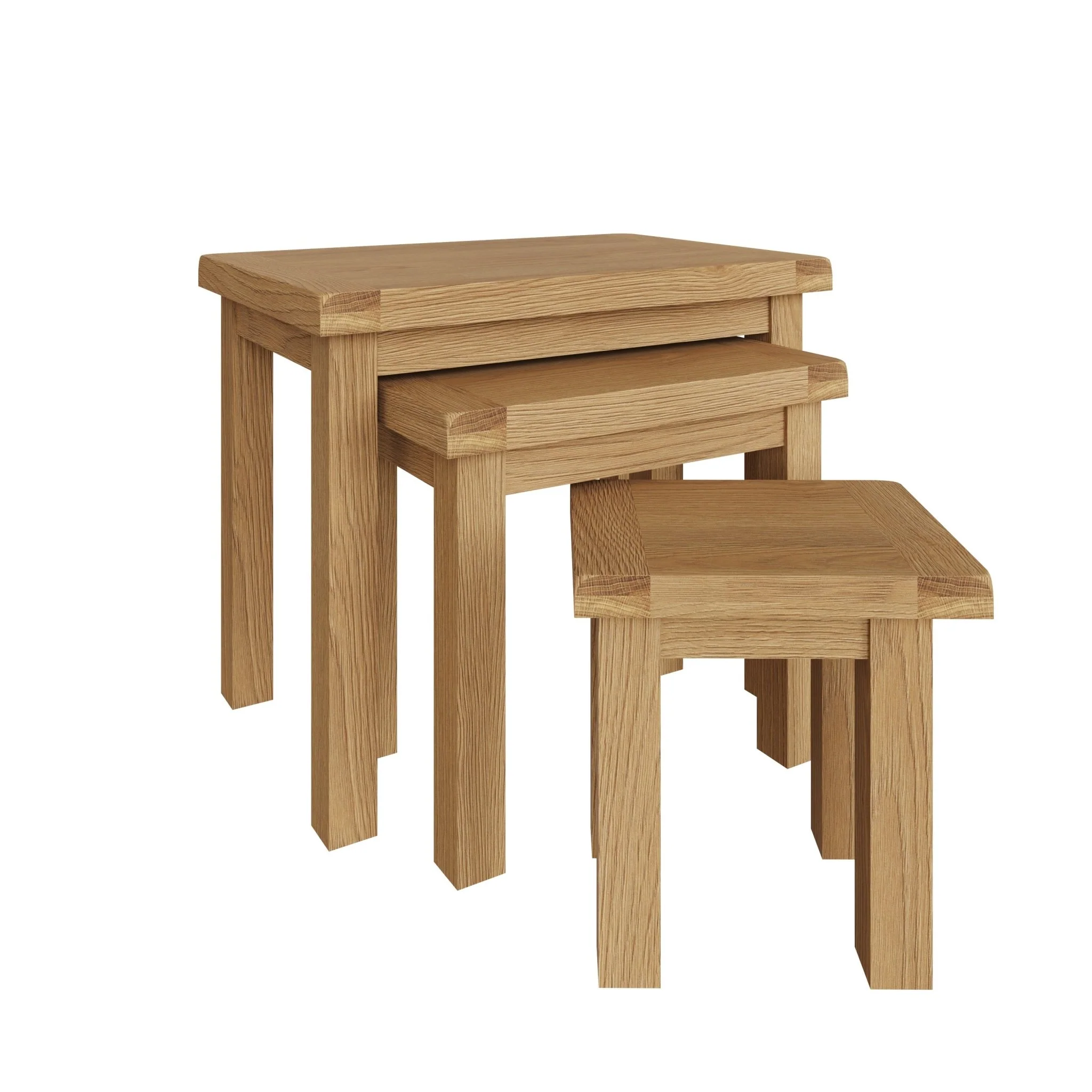 Kirdford Oak Nest of 3 Tables - Image 4