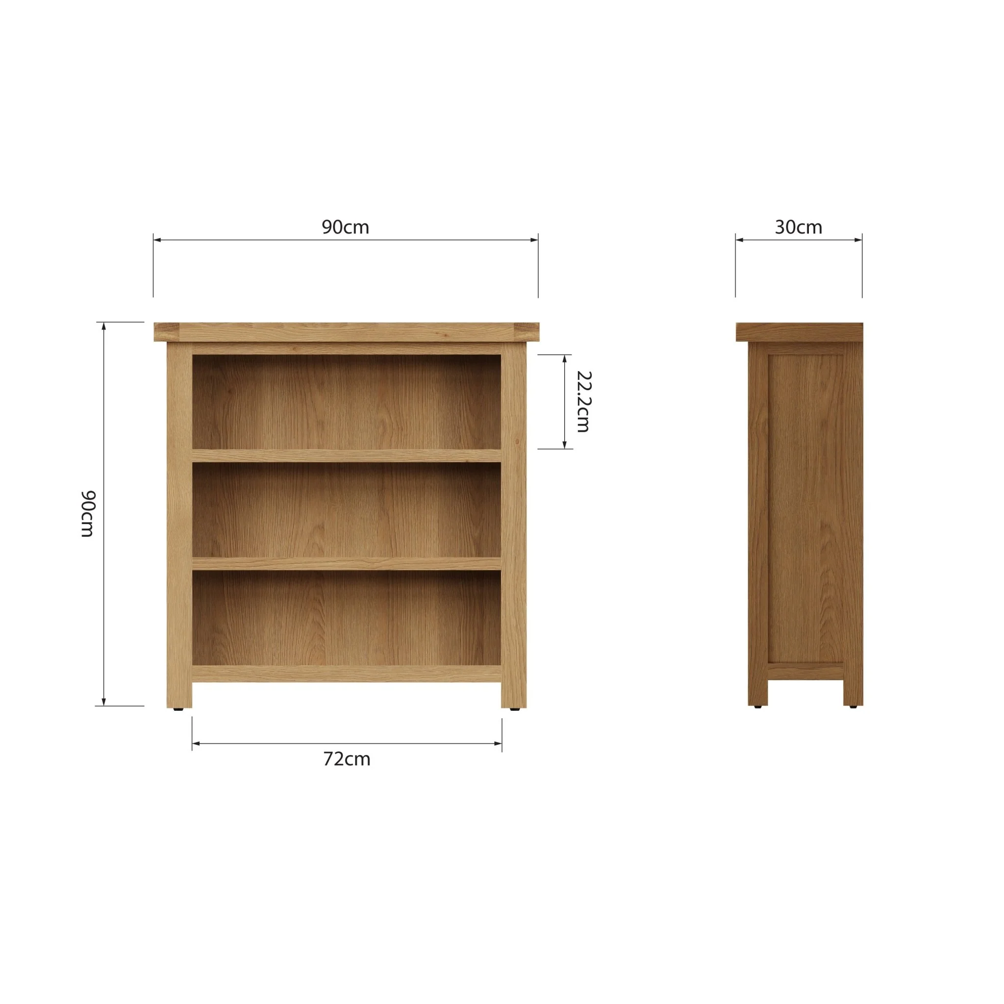 Kirdford Oak Wooden Small Bookcase - Image 13