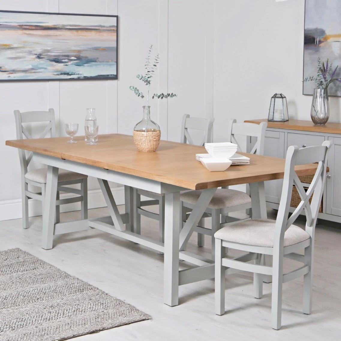 Loxhill Grey Butterfly Extending Dining Table - 1.8m