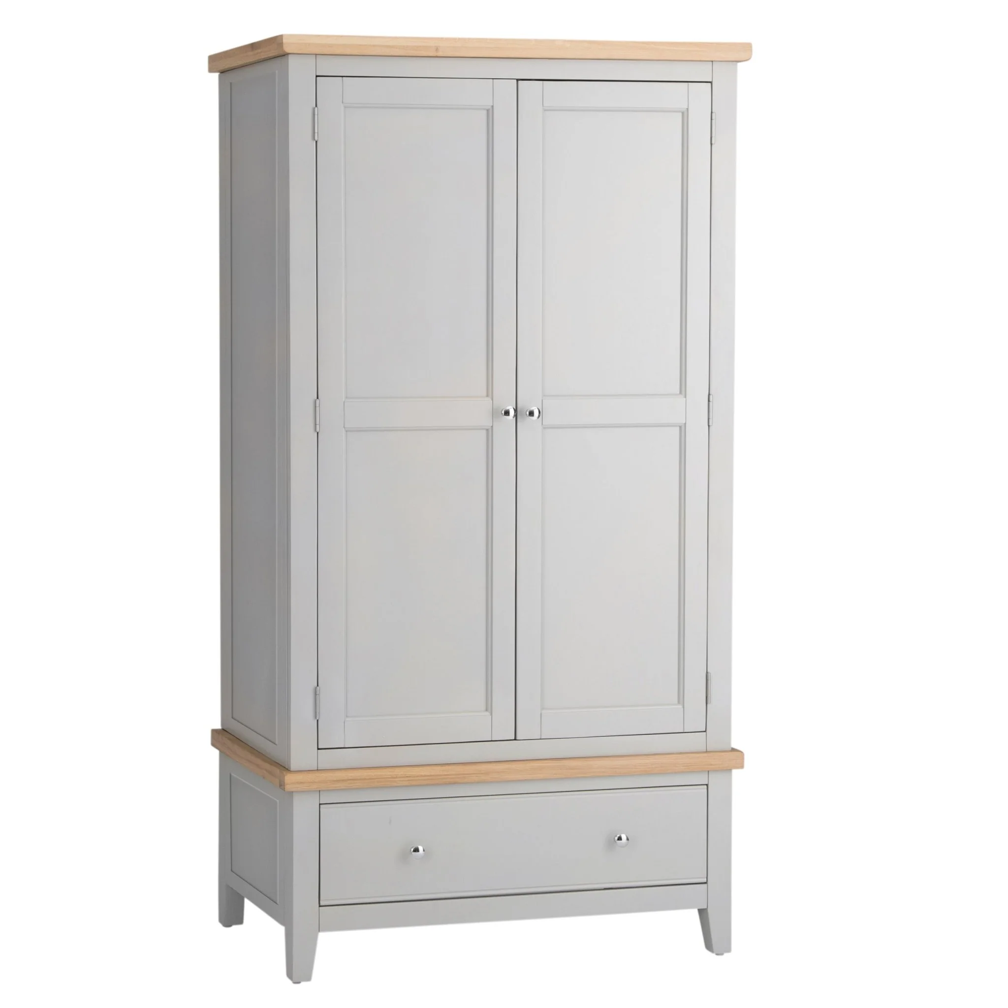 Loxhill Grey 2 Door Wardrobe with Low Drawer - Image 3