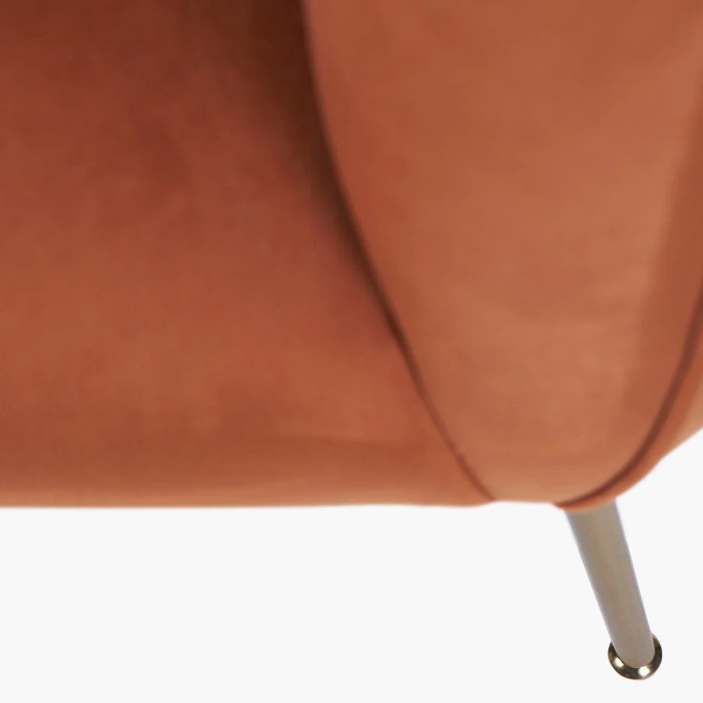 Lucca Tobacco Velvet Chair with Gold Legs - Image 8