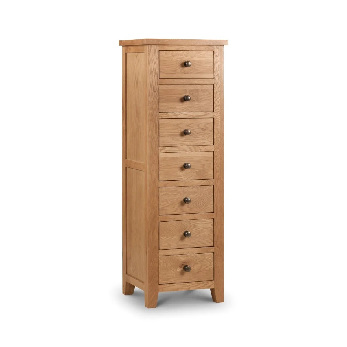 Mallory Oak 7 Drawer Tallboy Chest of Drawers - Image 9