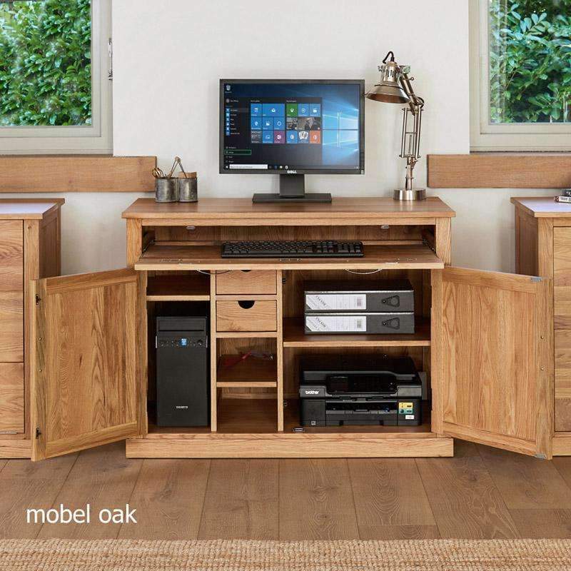 Mobel Oak Hidden Home Office Desk Unit - Image 4