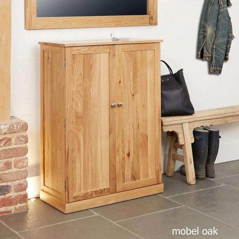 Mobel Oak Large Shoe Storage Cupboard - Image 4