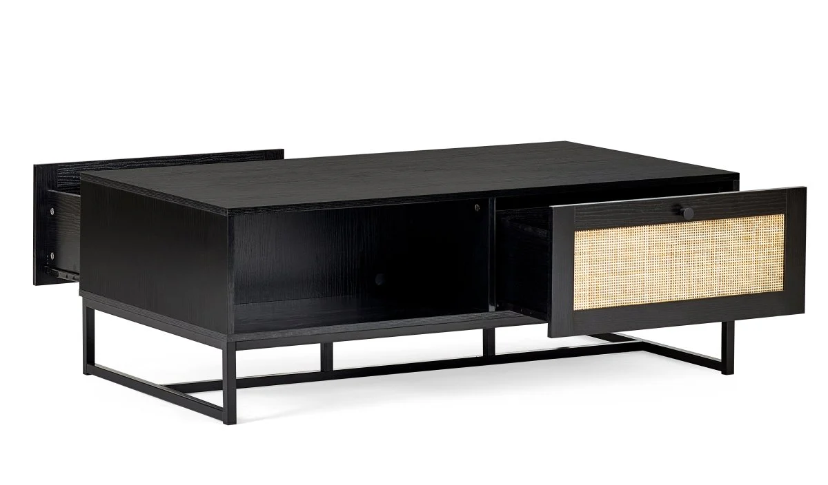 Padstow Coffee Table with 2 Drawers - Black - Image 7
