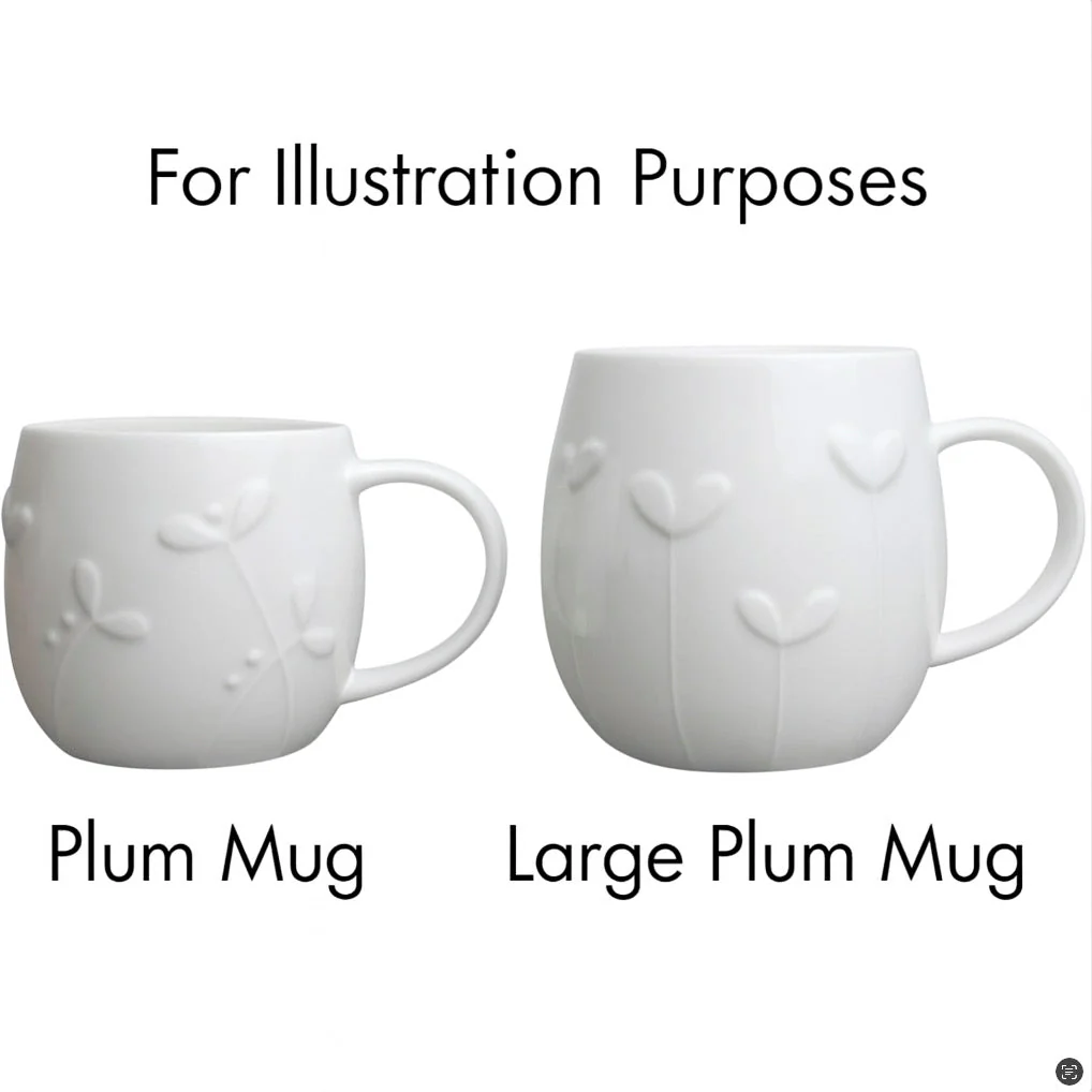Plum Cress White Bone China Mug - Large - Image 3