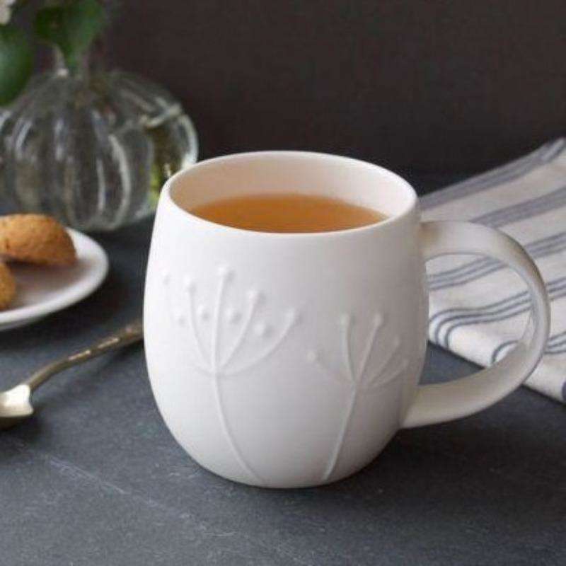 Plum Sprig White Bone China Mug - Image 3