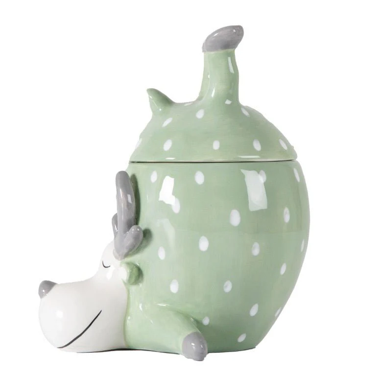 Reindeer Pot with Lid - Green - Image 6