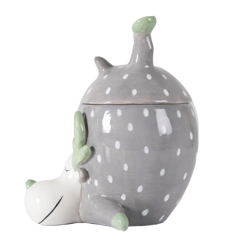 Reindeer Pot with Lid - Grey - Image 6