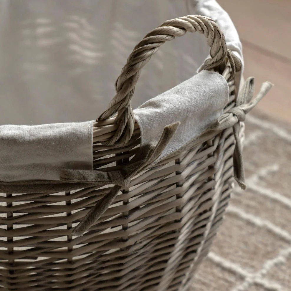 Round Willow Aro Lined Baskets - Set of 3 - Image 6