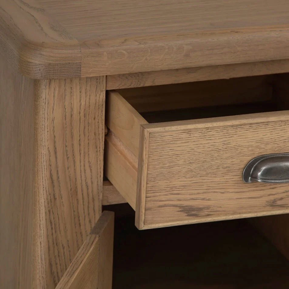 Rusper Oak 2 Door 3 Drawer Large Sideboard with Wine Storage - Image 14