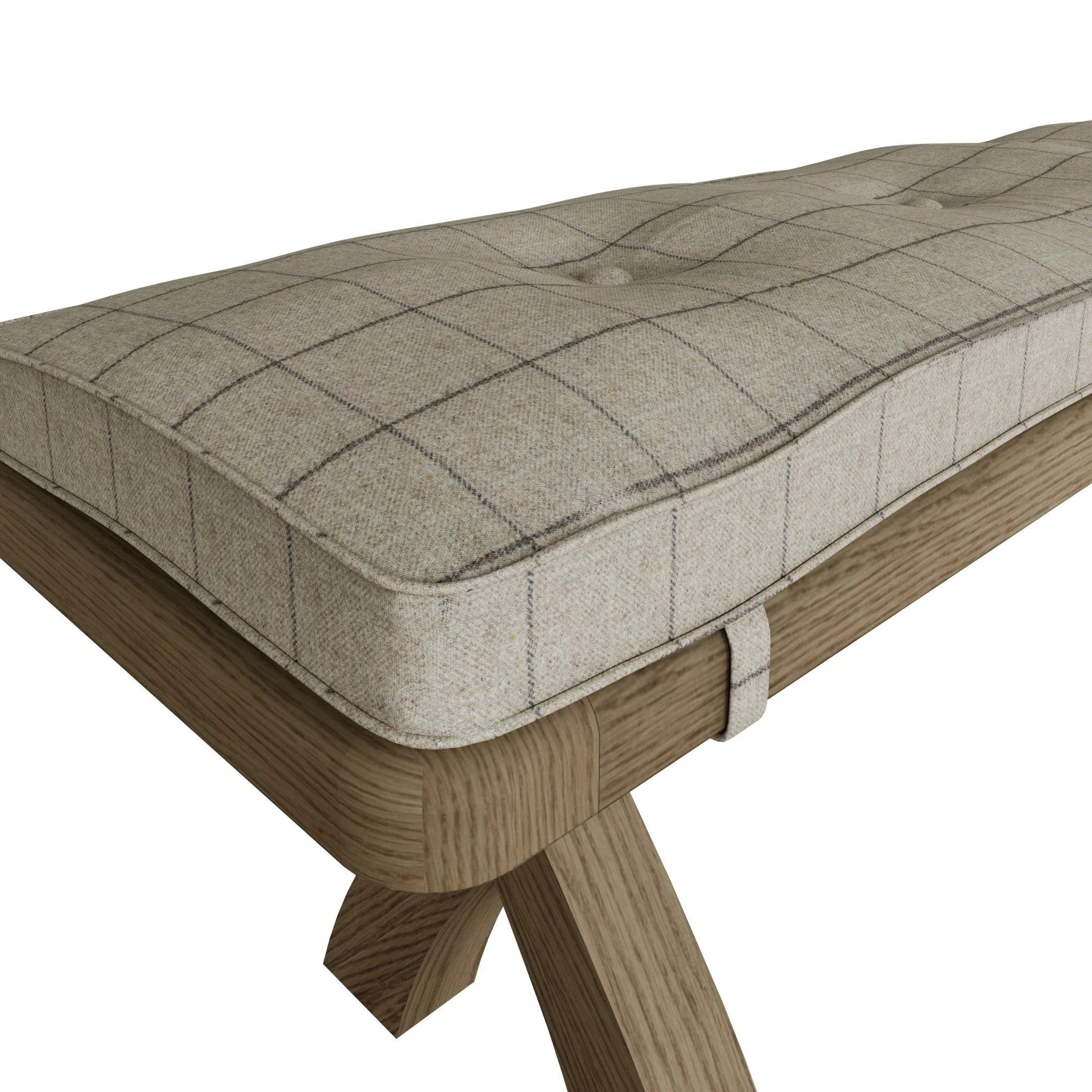 Rusper Oak Cross Leg Dining Bench - 2m - Image 8